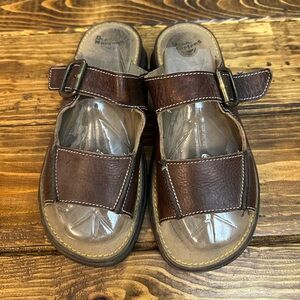 Vintage Dr Martens Womens UK 6 US 8 Chunky Platform Leather Buckle Sandals Brown